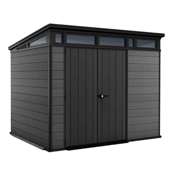 Keter Cortina 9 x 7 ft Resin Storage Shed – Outdoor Plastic Garden Shed, Grey