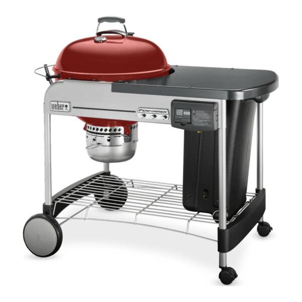 Weber Performer Deluxe 22 in Charcoal Grill – Kettle Grill with Gas Ignition & Work Table