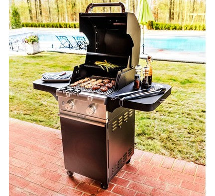 Saber Deluxe 2-Burner Infrared Gas Grill – Black Compact Propane BBQ Grill