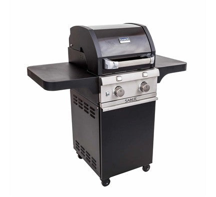 Saber Deluxe 2-Burner Infrared Gas Grill – Black Compact Propane BBQ Grill