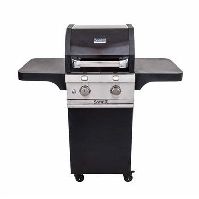 Saber Deluxe 2-Burner Infrared Gas Grill – Black Compact Propane BBQ Grill