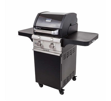 Saber Deluxe 2-Burner Infrared Gas Grill – Black Compact Propane BBQ Grill