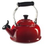 Enamel On Steel Whistling Tea Kettle, 1.7 qt., Cerise