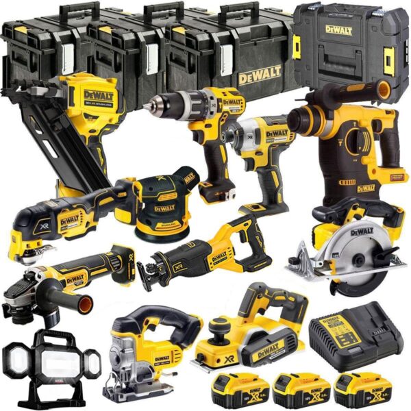 DEWALT 20V MAX XR 12 Tool Combo Kit with 3 x 5.0Ah Batteries – Includes Framing Nailer (T4TKIT-29959)