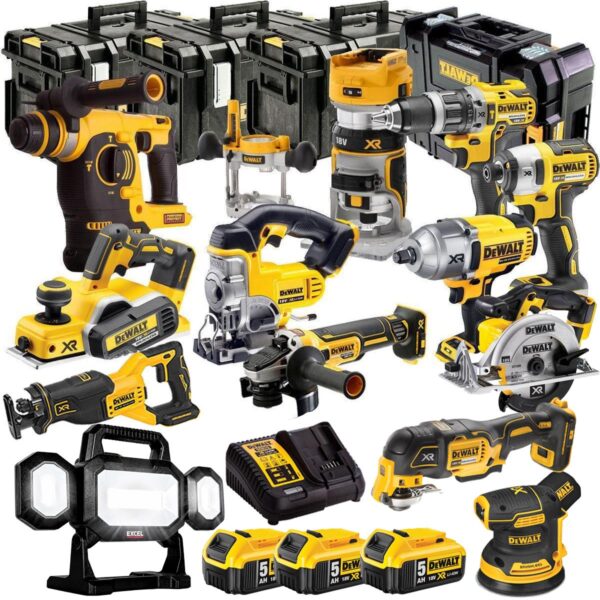 DEWALT 20V MAX XR 13 Tool Combo Kit with 3 x 5.0Ah Batteries, Charger & TSTAK Storage (DCKT4T13B4)