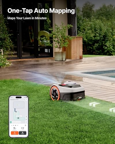 Segway Navimow i205 AWD Robot Lawn Mower with Garage – Wire-Free GPS & Vision Mower for Lawns up to 0.12 Acre