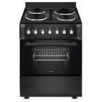 Electric Cooker 62L Oven 4 Hotplates Freestanding 60cm Matte Black