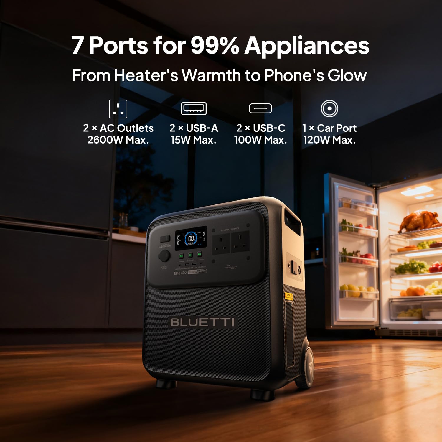 3840Wh Portable Power Station LiFePO4 – Solar Generator Battery Backup for Home, Camping & RV