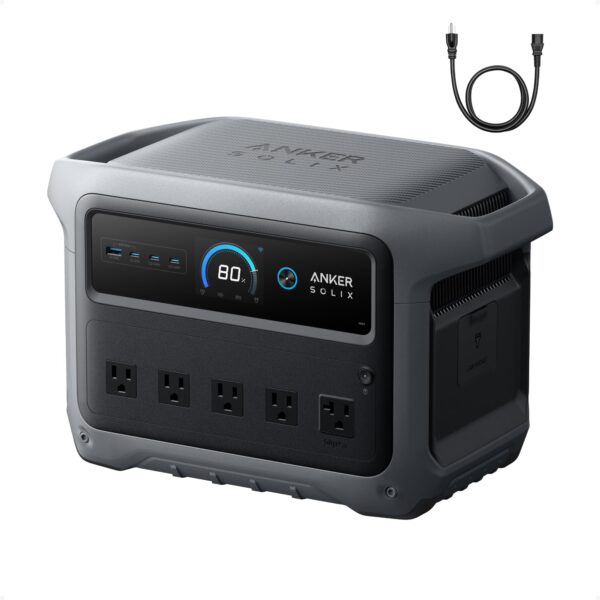 Anker SOLIX C1000 Gen 2 Portable Power Station 1024Wh 2000W – LiFePO4 Solar Generator with AC Charging Cable