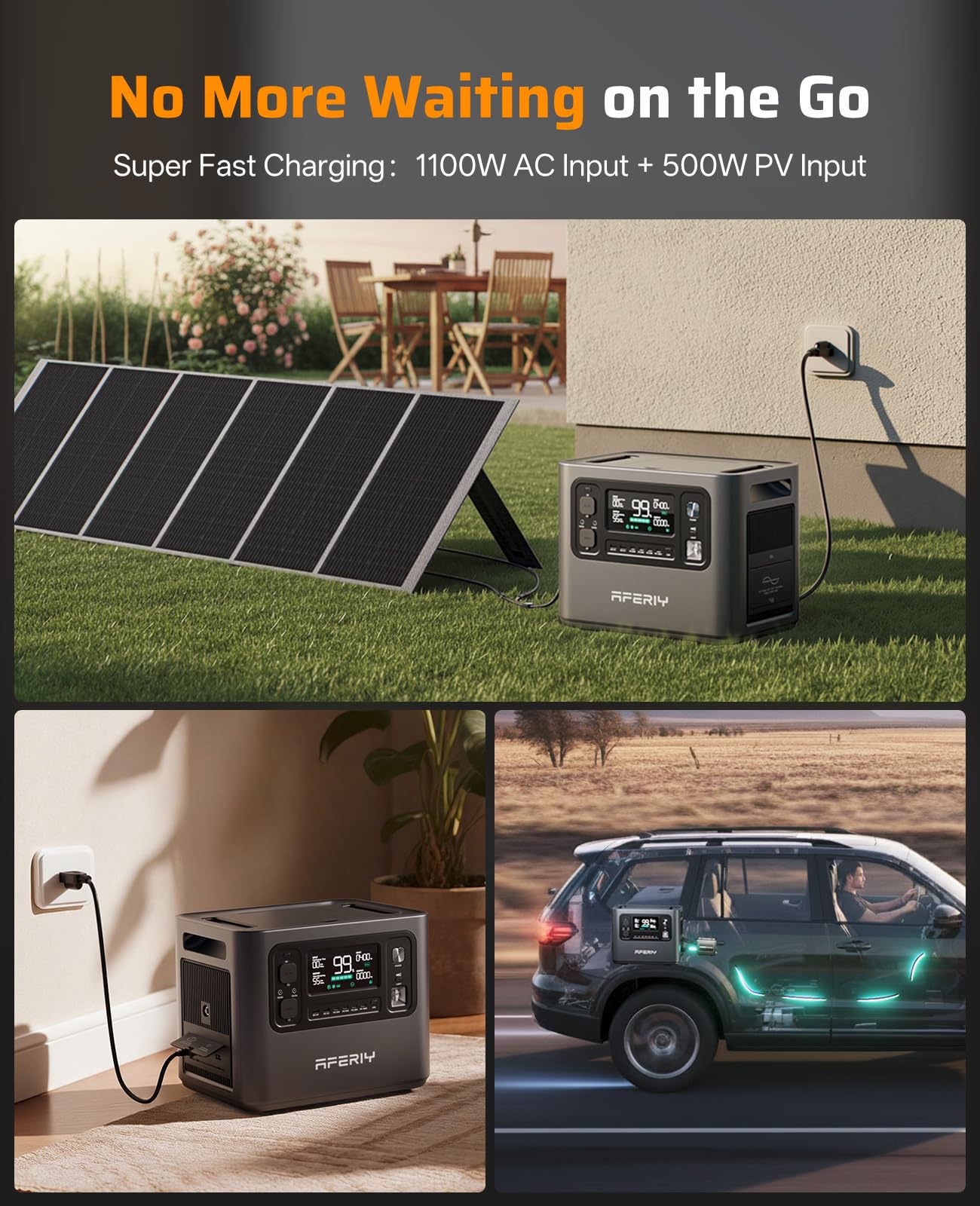AFERIY P210 Solar Generator 2048Wh 2400W (4800W Peak) – LiFePO4 Portable Power Station for Home & RV