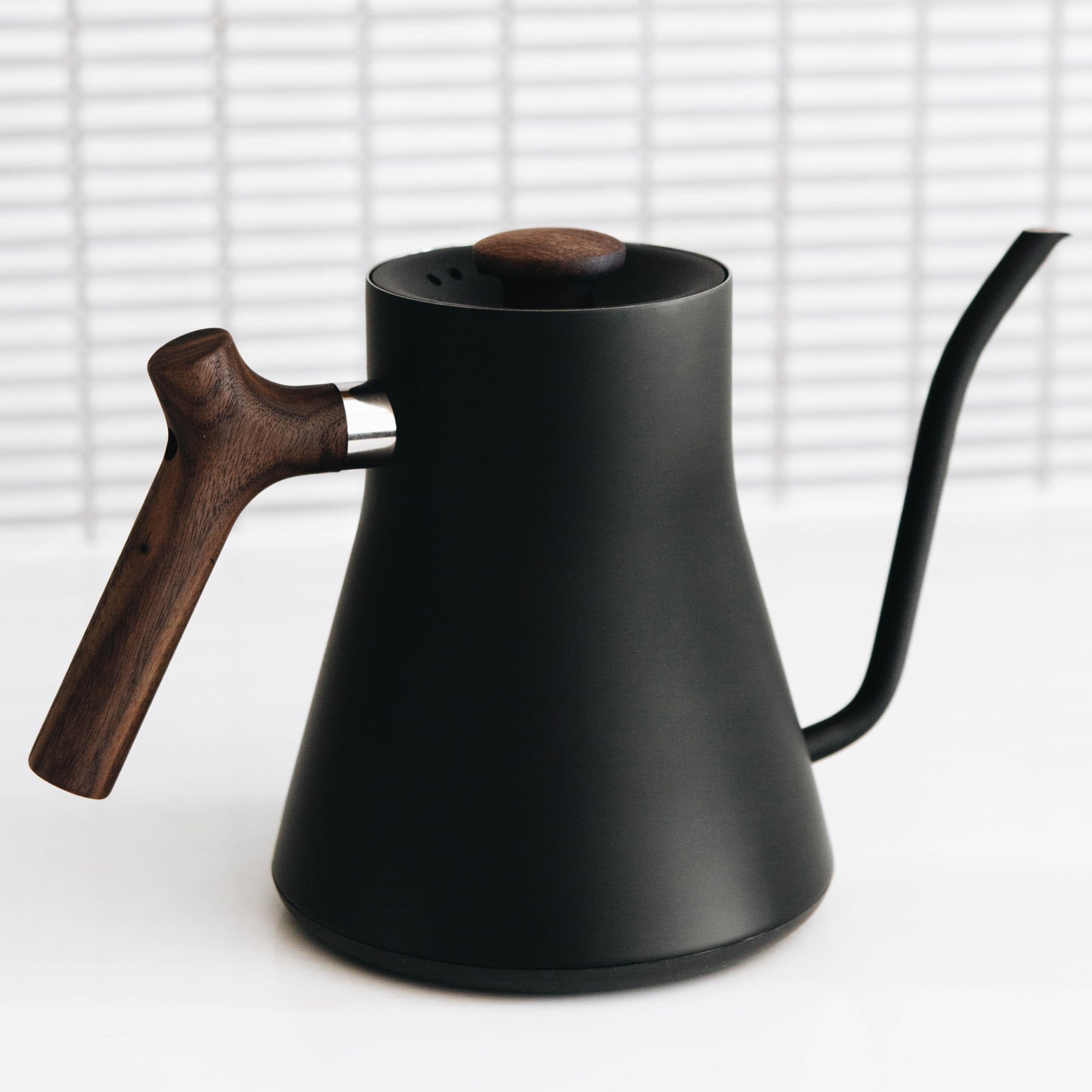 Stagg EKG Electric Gooseneck Kettle Matte Black With Walnut Handle