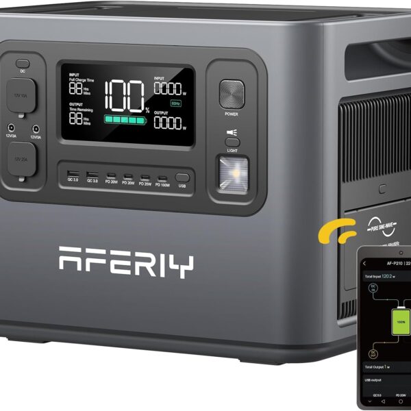 2048Wh Portable Power Station 2400W LiFePO4 – Solar Generator with UPS for Home Backup, Camping & RV