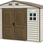 10 x 8 ft Outdoor Resin Storage Shed with Double Doors, Windows & Floor Foundation – Plastic Garden Shed