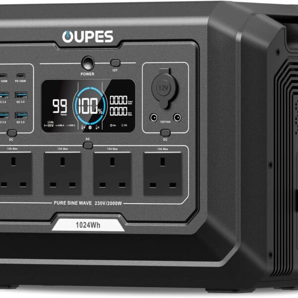 2048Wh Portable Power Station 2000W LiFePO4 – Solar Generator with UPS & Fast Charging for Home Backup