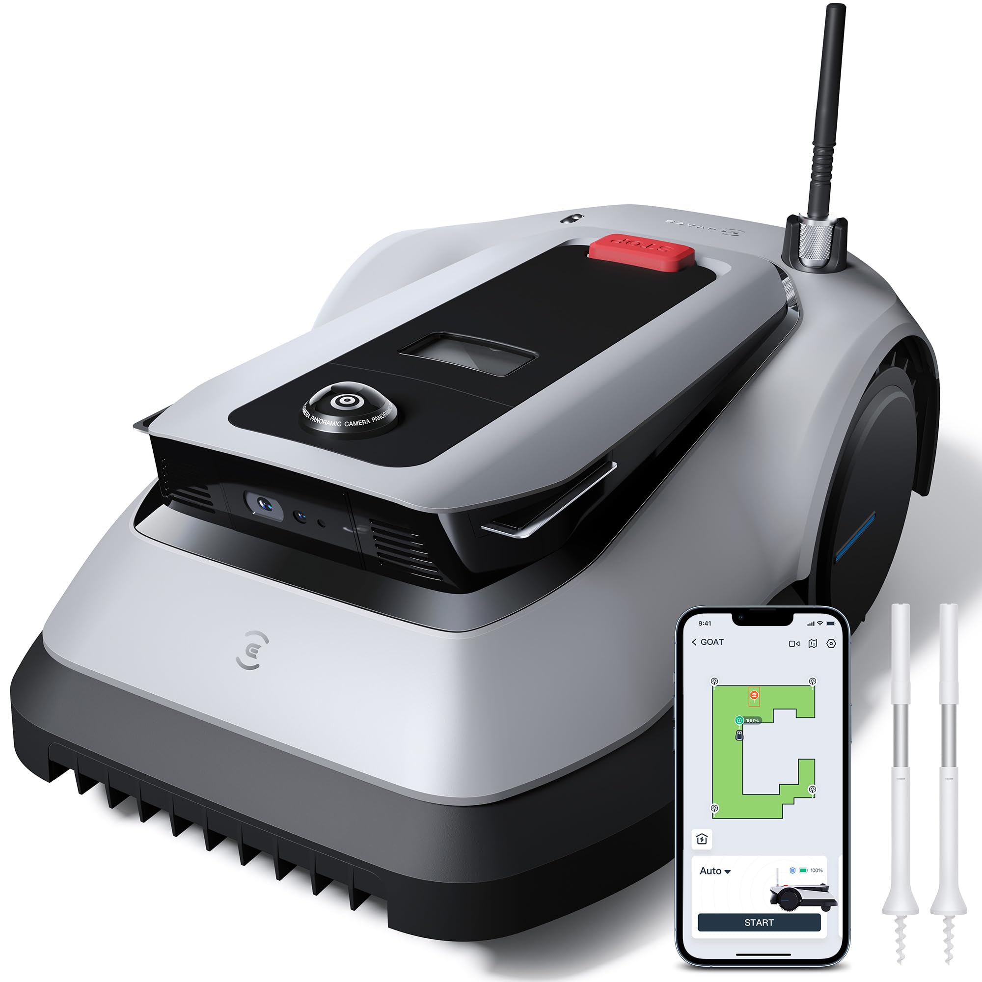 ECOVACS GOAT G1-800 Robot Lawn Mower – No Boundary Wire, 3D Obstacle Avoidance, for Lawns up to 0.2 Acre