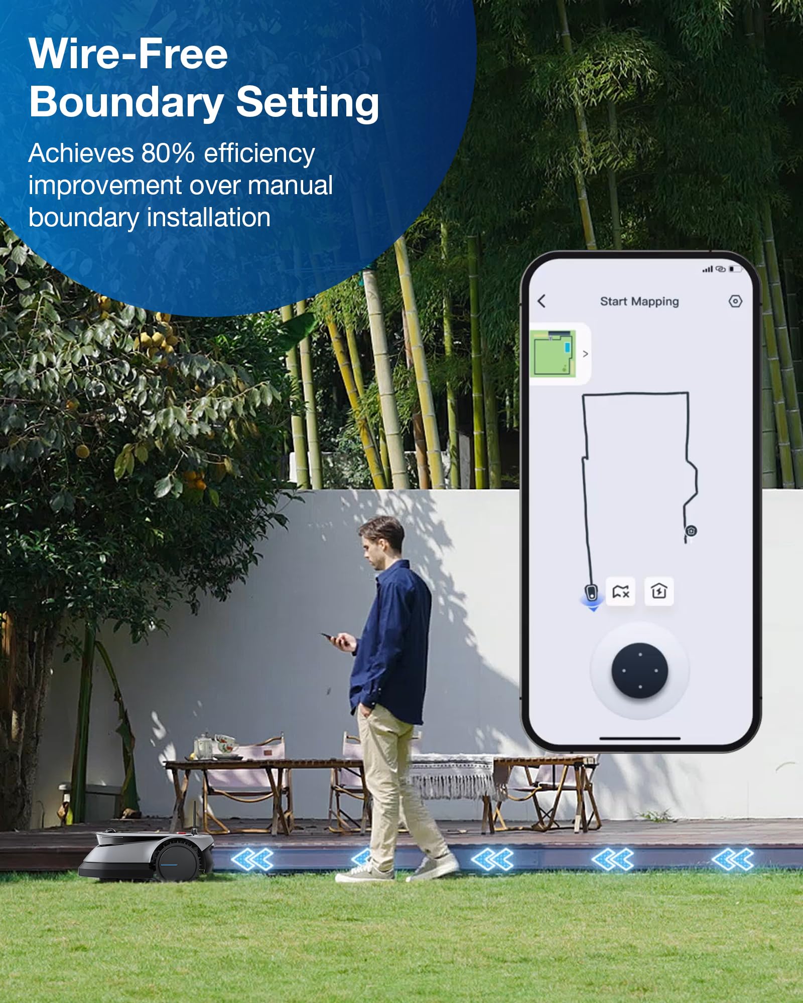 ECOVACS GOAT G1-800 Robot Lawn Mower – No Boundary Wire, 3D Obstacle Avoidance, for Lawns up to 0.2 Acre