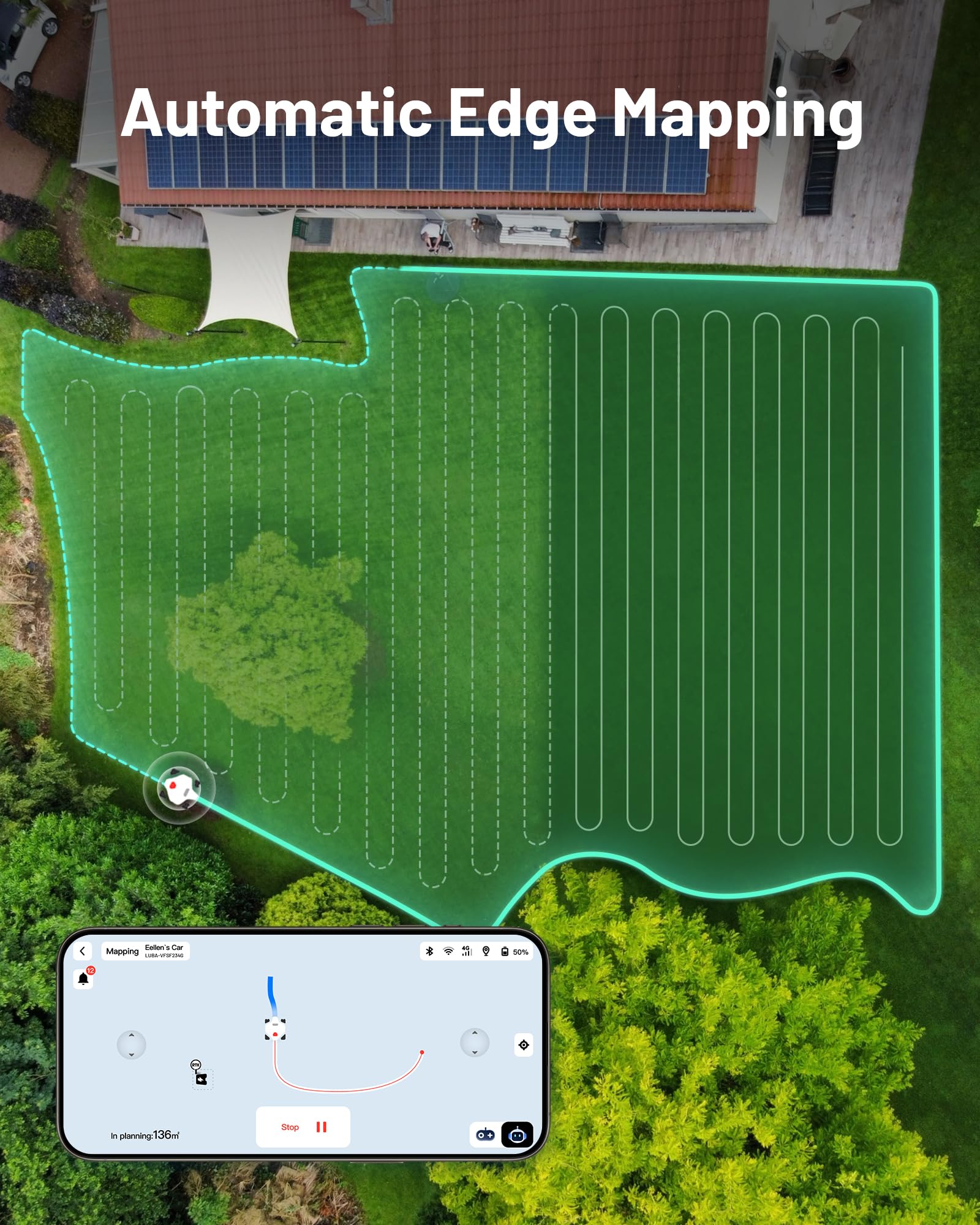 Mammotion LUBA 2 AWD 5000X Wire-Free Robot Lawn Mower – RTK + AI Vision, All-Wheel Drive, 1.25 Acre Coverage