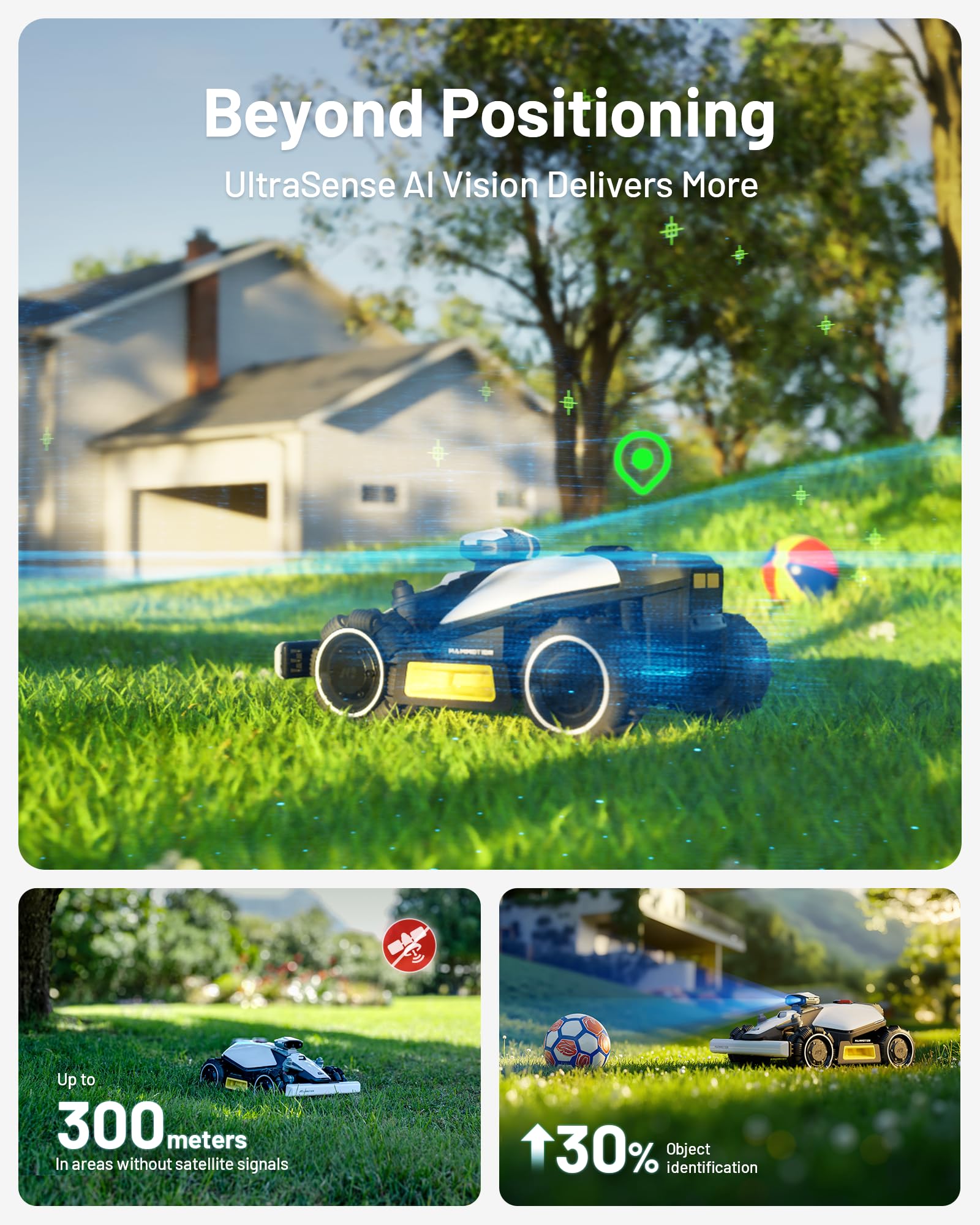 Mammotion LUBA mini AWD Robot Lawn Mower – Wire-Free, AI Vision, 80% Slope, Auto Mapping, 0.37 Acre (1500)