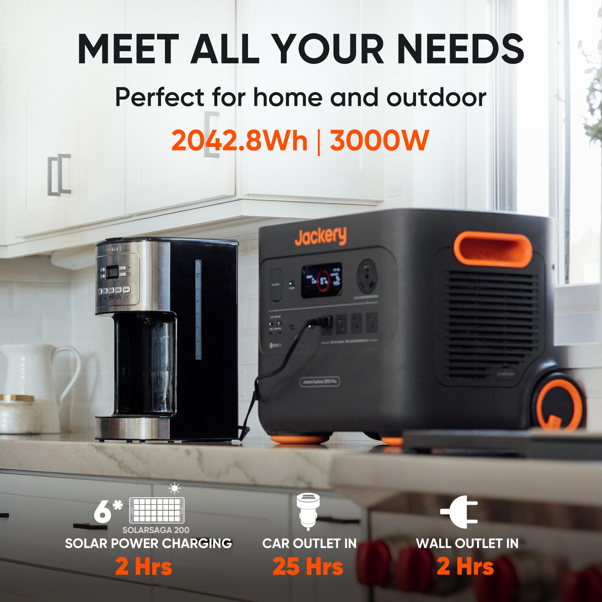 Jackery Explorer 2000 Plus Portable Power Station 2042Wh 3000W – Expandable LiFePO4 Solar Generator