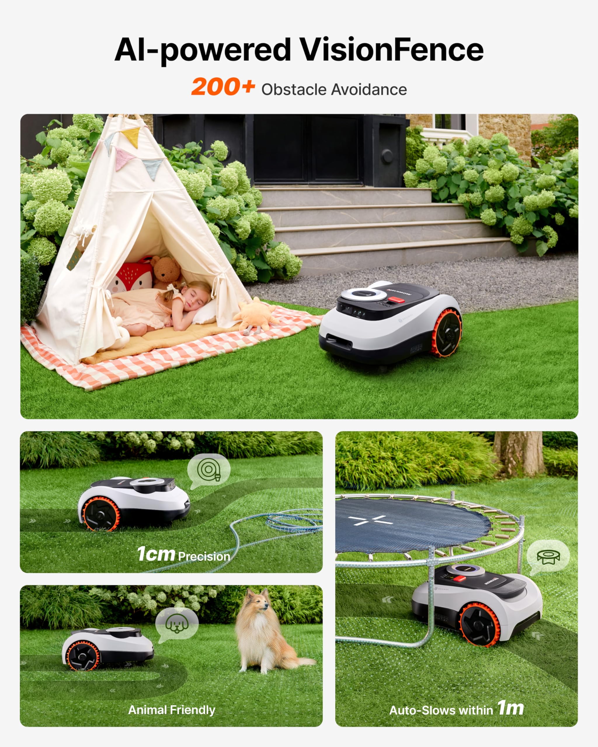 Segway Navimow i215 LiDAR Robot Lawn Mower – Wire-Free LiDAR Robotic Mower for Lawns up to 0.37 Acre