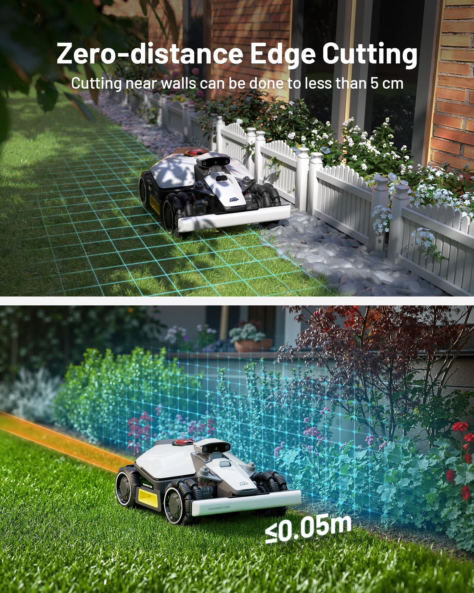 Mammotion LUBA mini AWD Robot Lawn Mower – Wire-Free, AI Vision, 80% Slope, Auto Mapping, 0.37 Acre (1500)