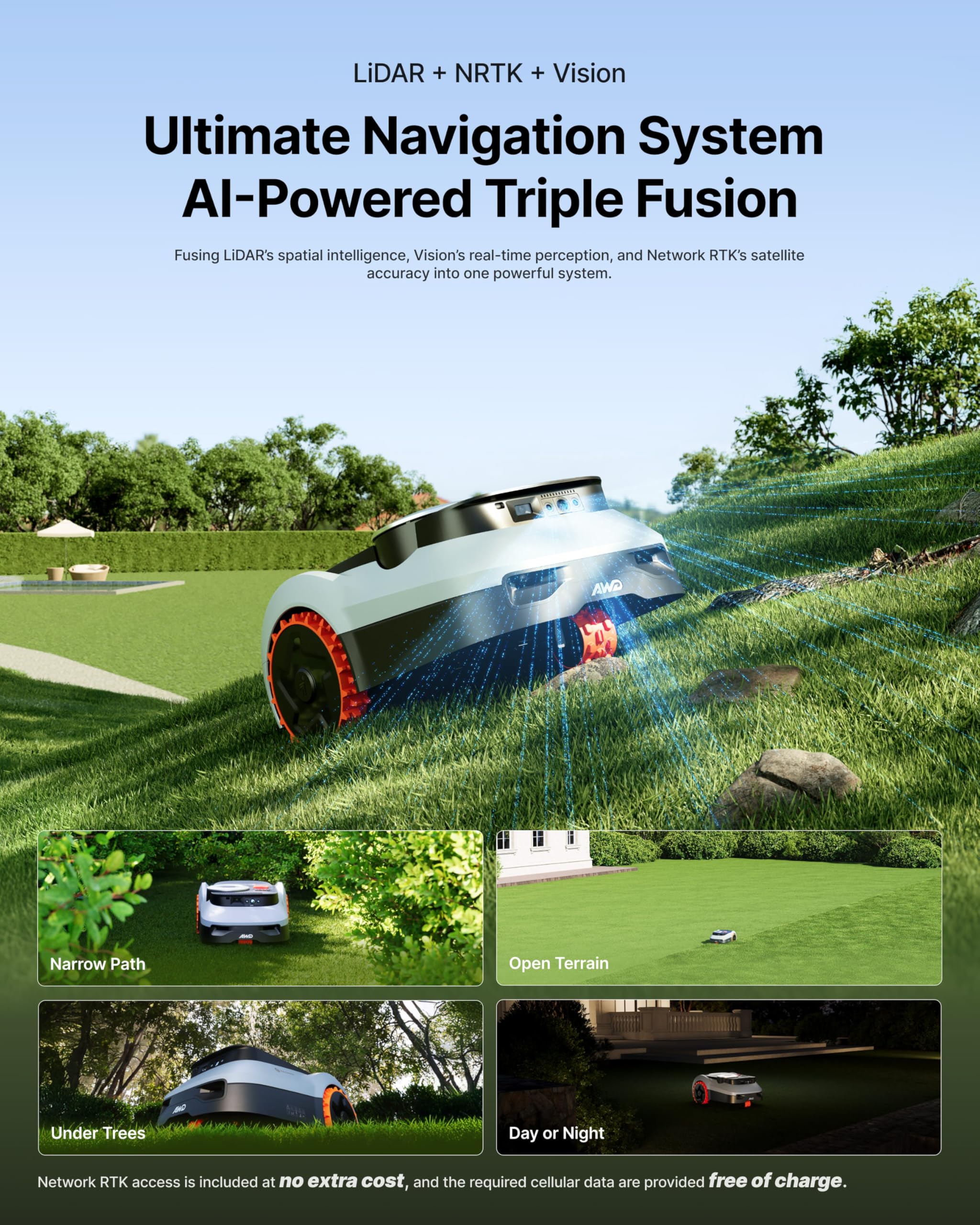 Segway Navimow i210 LiDAR Pro Robot Lawn Mower with Garage – Wire-Free LiDAR Mower for Lawns up to 0.25 Acre