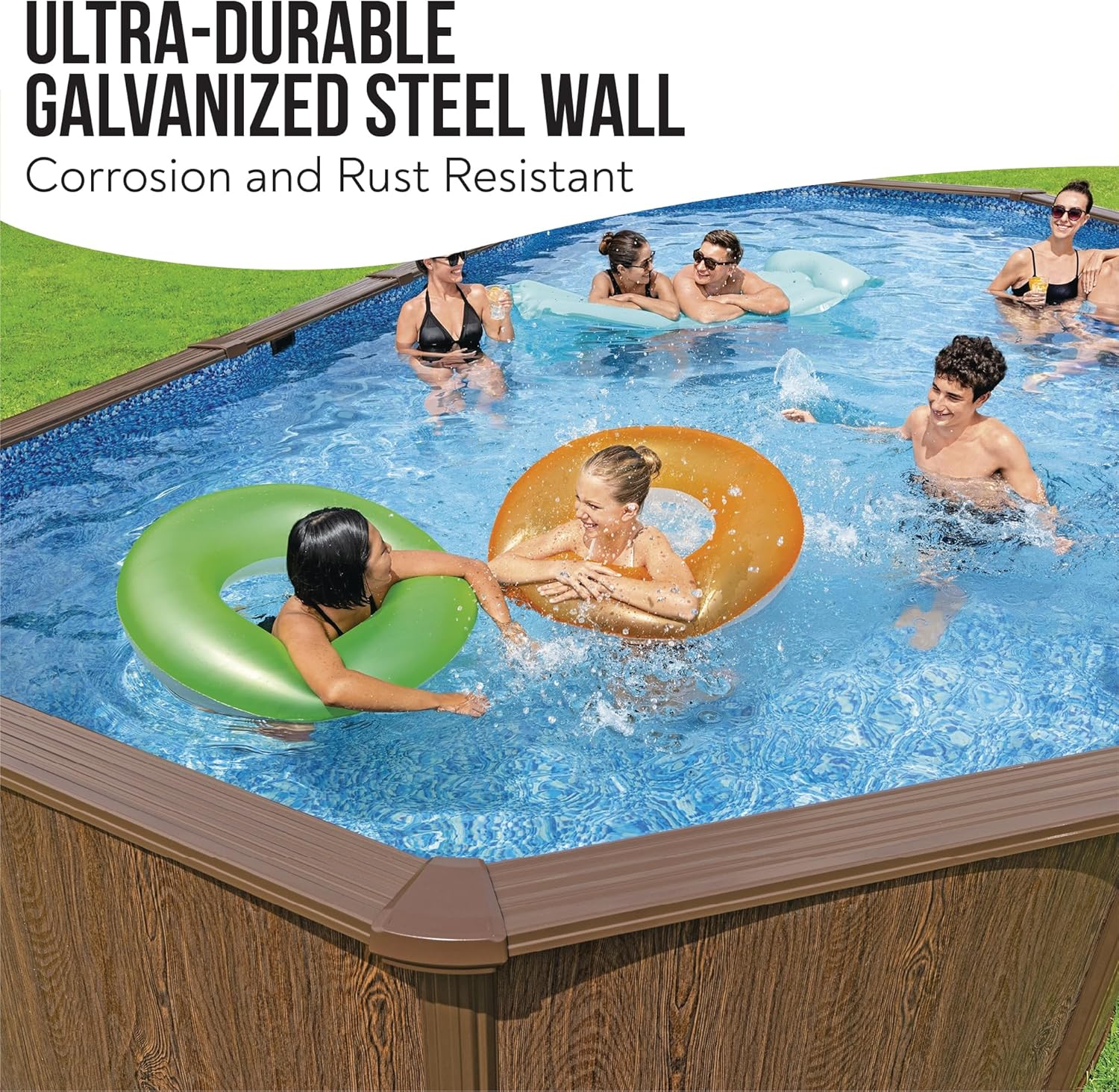 Bestway Hydrium 24 ft Oval Above Ground Pool Set – Steel Wall Swimming Pool with Sand Filter Pump