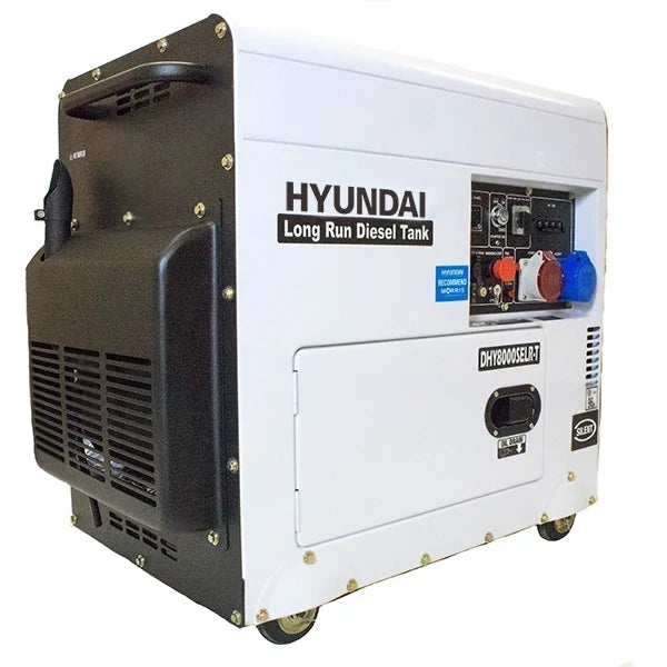 Hyundai DHY8000SELR-T 5800W 3-Phase Diesel Generator – Silent Long Run Standby Generator, Electric Start