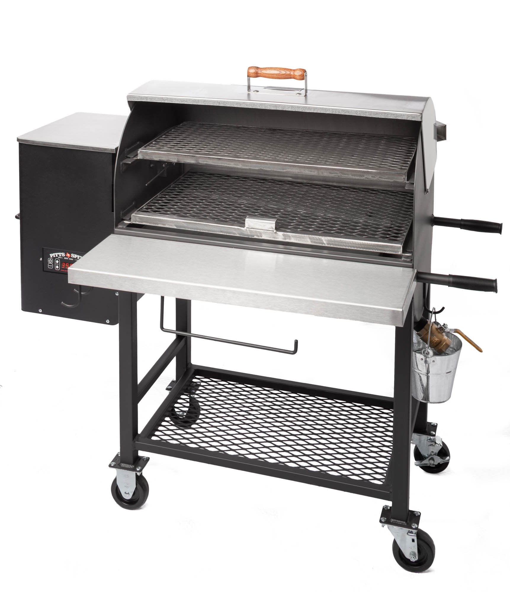 Pitts & Spitts Maverick 850 Wood Pellet Grill & Smoker with Wheel Upgrade – Stainless Steel