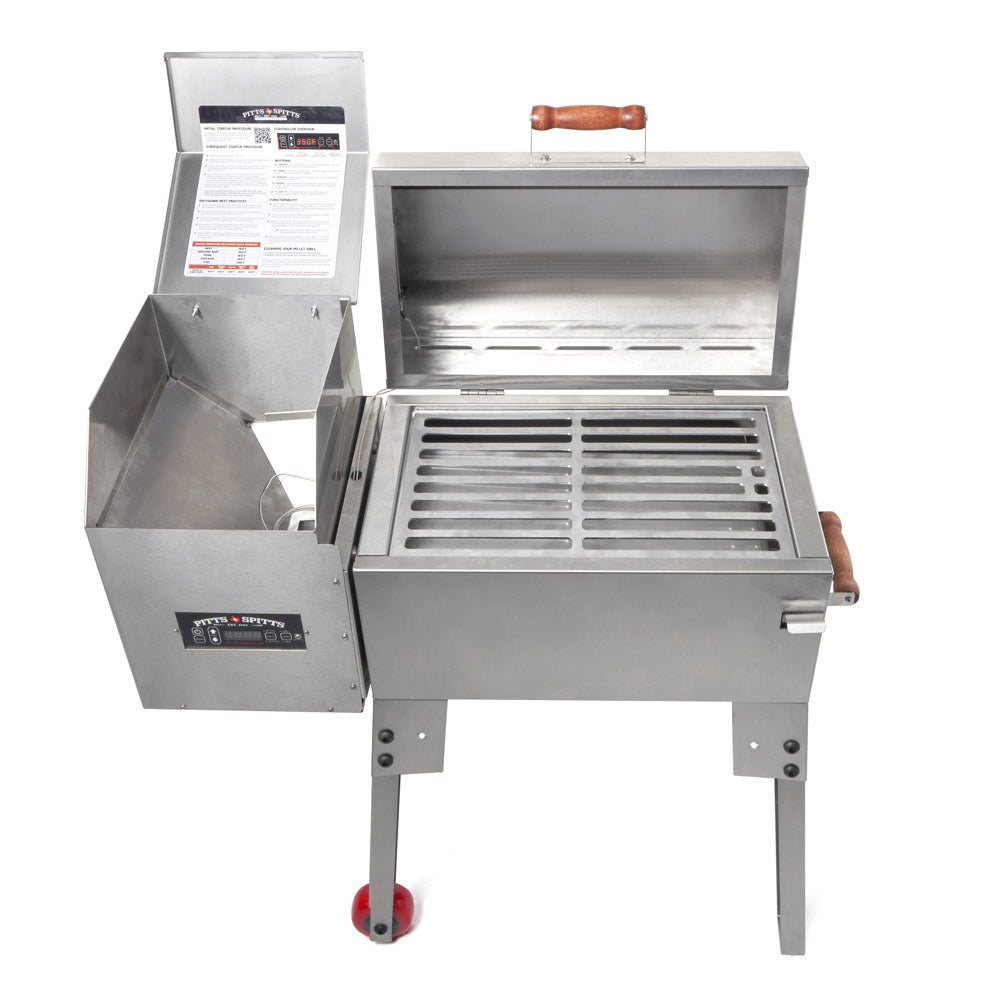 Pitts & Spitts Rendezvous Portable Wood Pellet Grill – Stainless Steel Travel Pellet Smoker