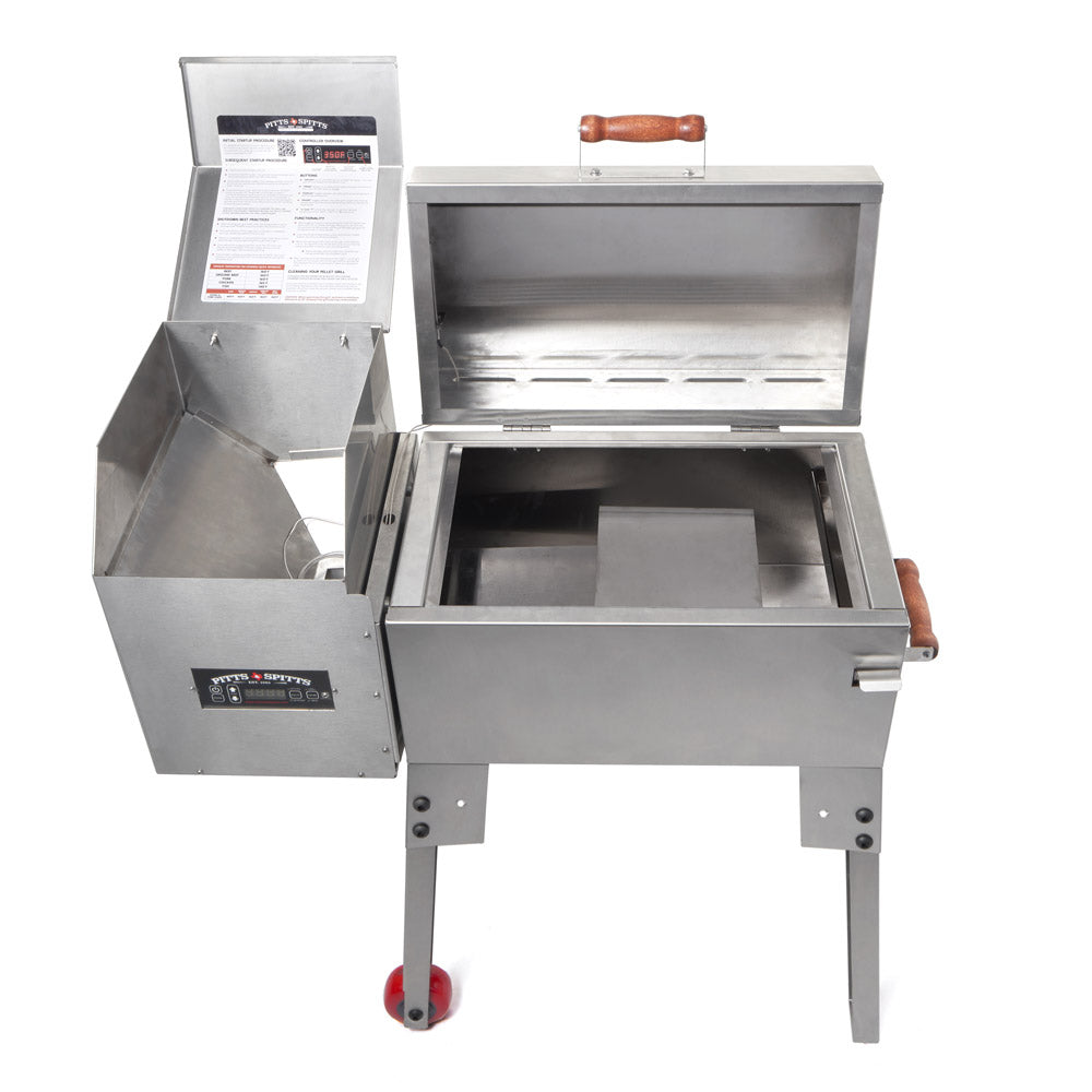Pitts & Spitts Rendezvous Portable Wood Pellet Grill – Stainless Steel Travel Pellet Smoker