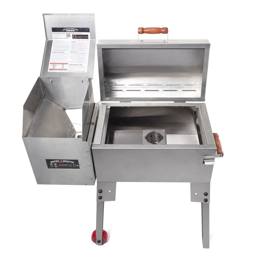 Pitts & Spitts Rendezvous Portable Wood Pellet Grill – Stainless Steel Travel Pellet Smoker