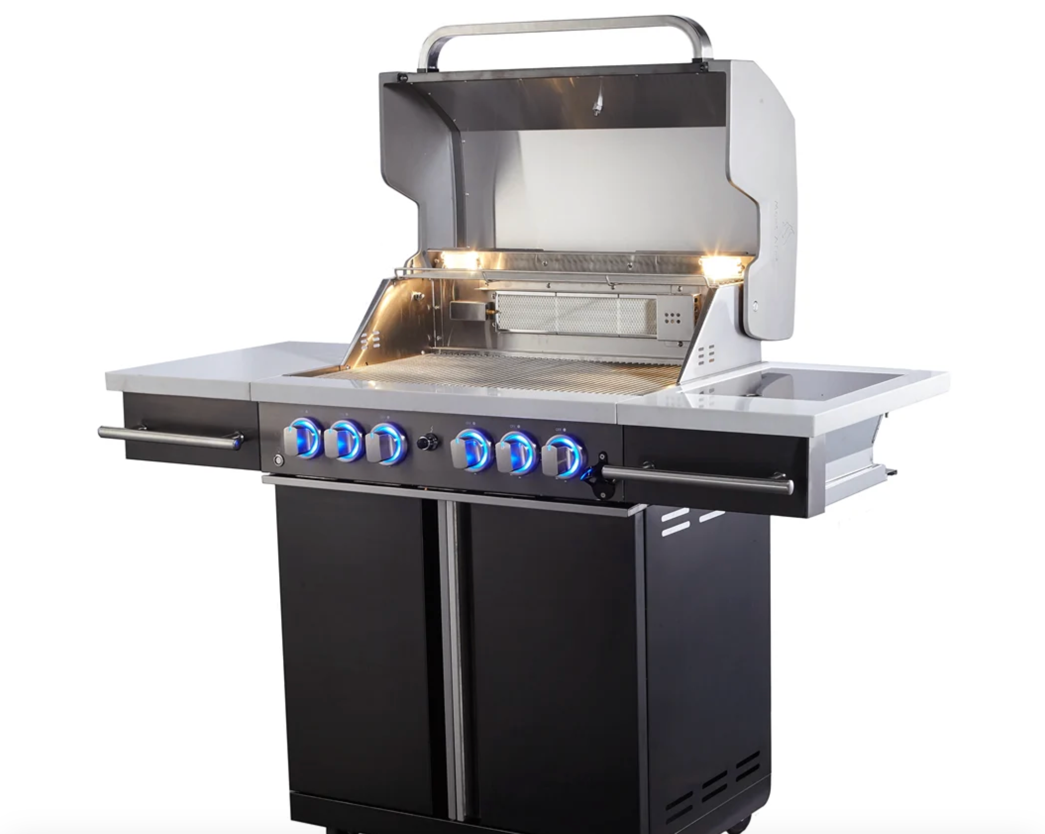Mont Alpi Supreme 470 Carted Gas Grill – Stainless Steel 4-Burner BBQ Grill with Side Burner (S-470)