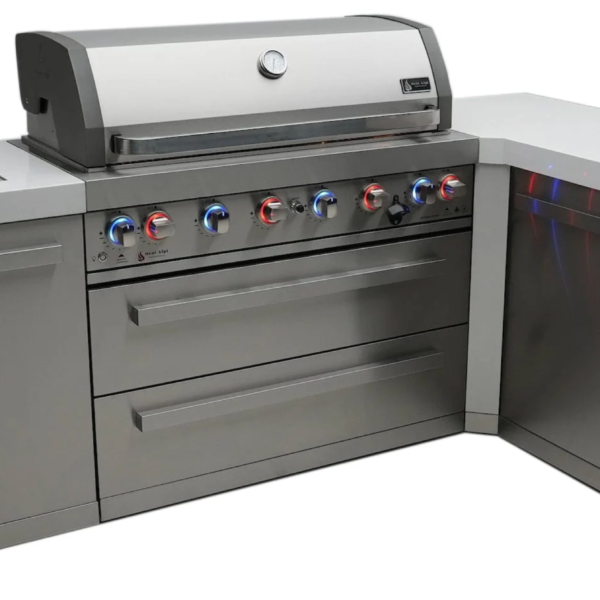 Mont Alpi 805 Outdoor Kitchen Island with 90° Corner – 6-Burner Stainless Steel Gas Grill (MAi805-90C)