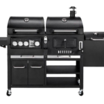 Large Gas and Charcoal Combo Grill with Side Burner & Offset Smoker – Dual Fuel Outdoor BBQ Grill