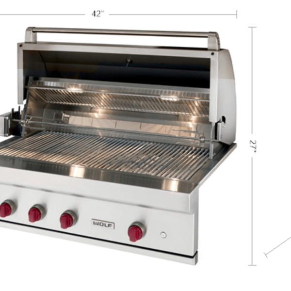 Wolf OG42 42 in Outdoor Gas Grill – Stainless Steel Built-In or Freestanding Premium BBQ Grill