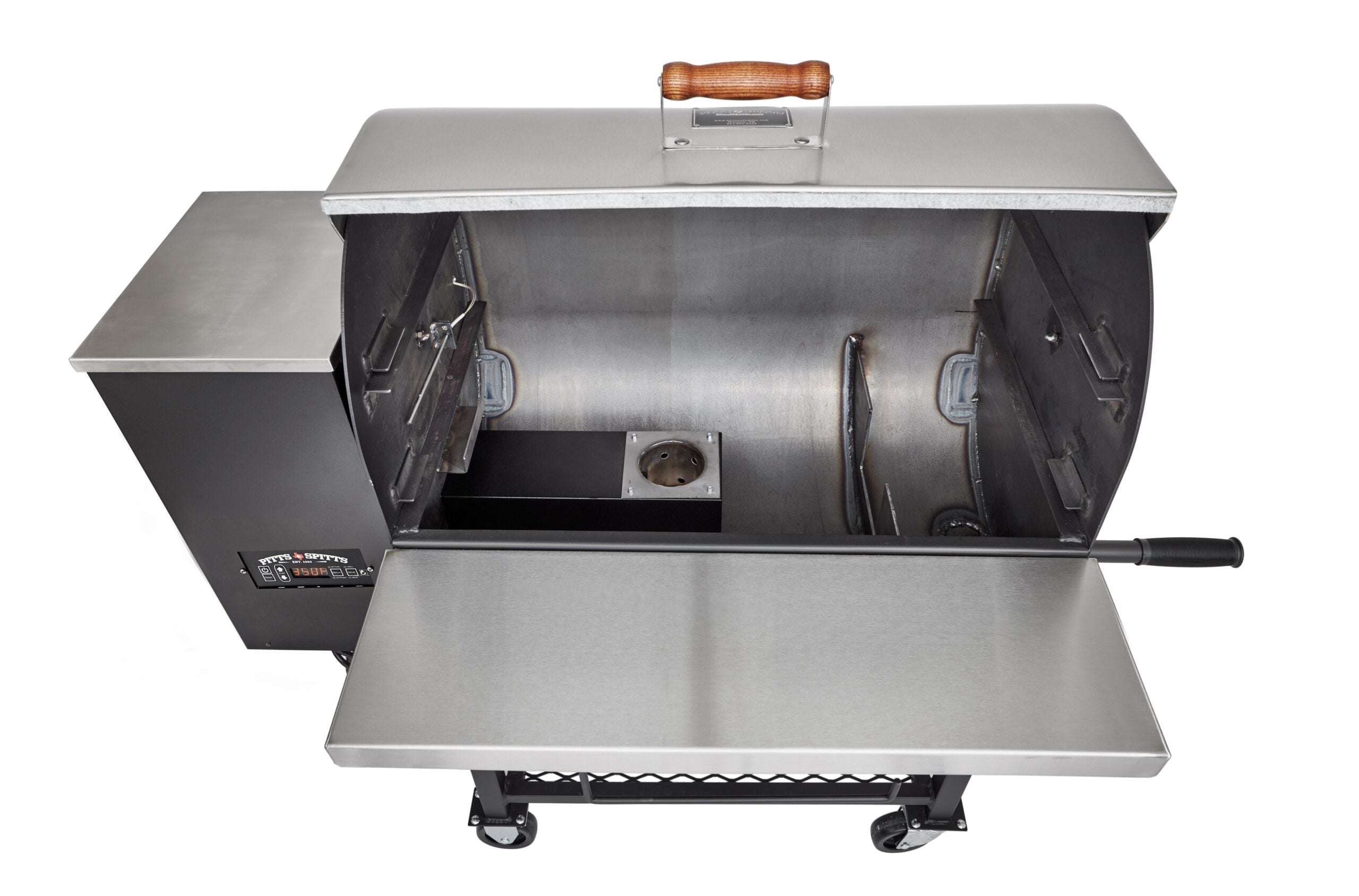 Pitts & Spitts Maverick 850 Wood Pellet Grill & Smoker with Wheel Upgrade – Stainless Steel