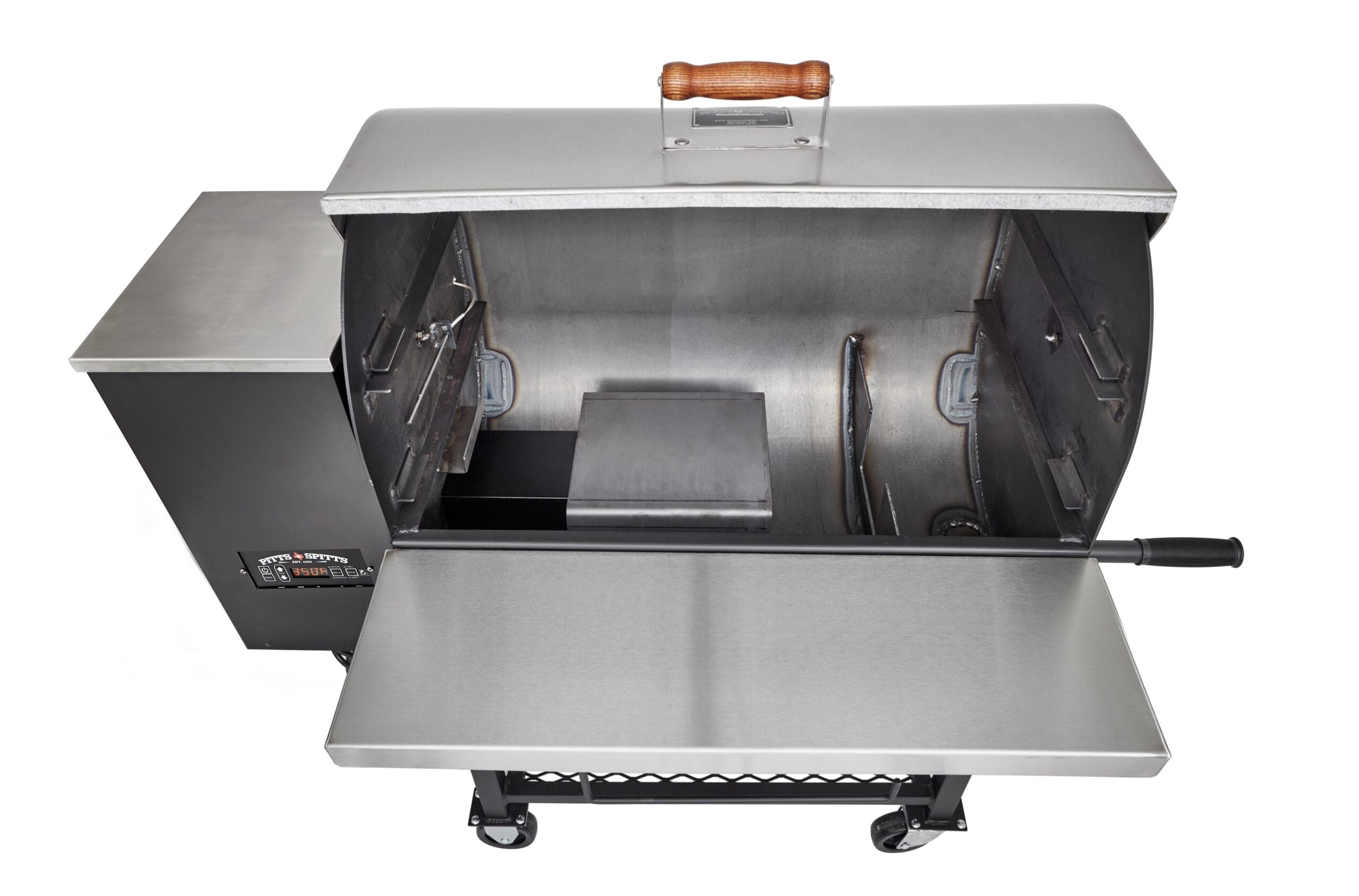 Pitts & Spitts Maverick 850 Wood Pellet Grill & Smoker with Wheel Upgrade – Stainless Steel