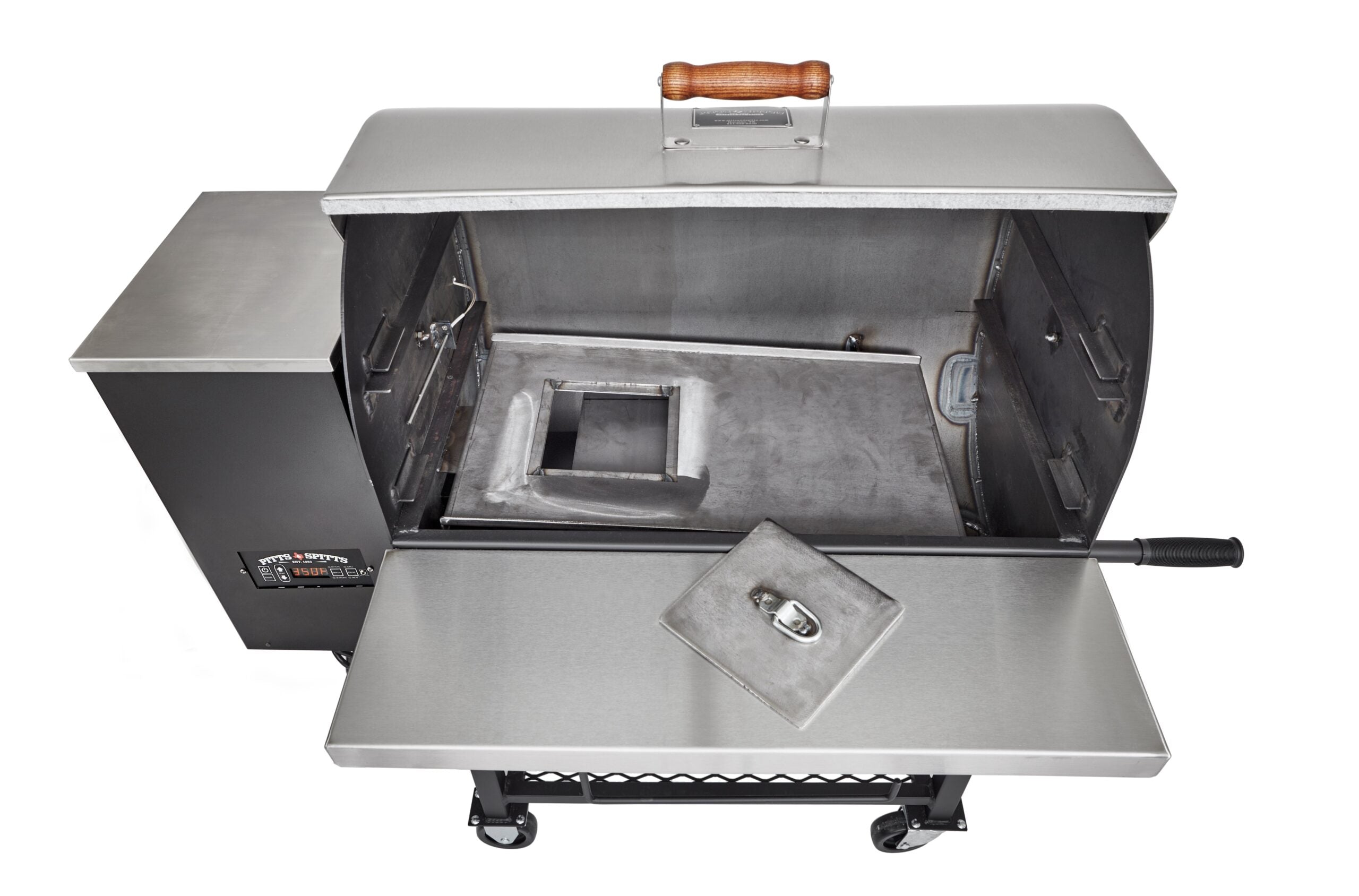 Pitts & Spitts Maverick 850 Wood Pellet Grill & Smoker with Wheel Upgrade – Stainless Steel