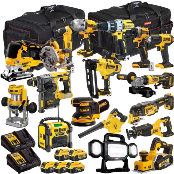 DEWALT 20V MAX XR 18 Tool Combo Kit with 5 Batteries & Charger – Cordless Power Tool Set (T4TKIT-1127)