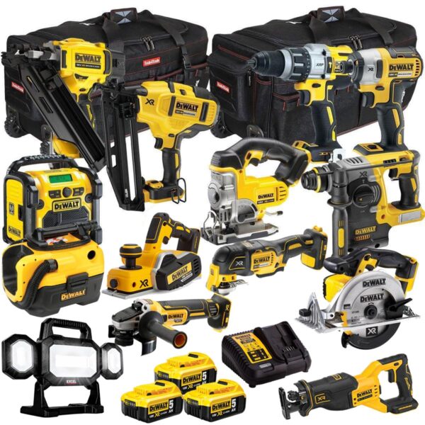 DEWALT 20V MAX XR 14 Tool Combo Kit with 3 x 5.0Ah Batteries & Charger – Cordless Power Tool Set (T4TKIT-998)