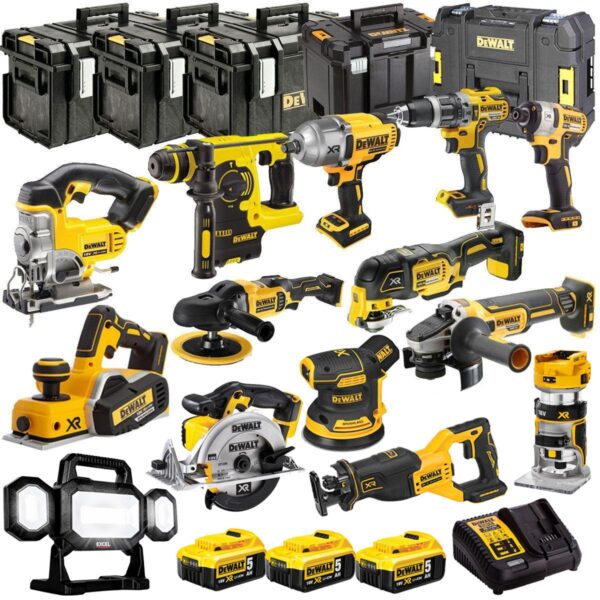 DEWALT 20V MAX XR 14 Tool Combo Kit with 3 x 5.0Ah Batteries, Charger & Case (DEWKIT28)