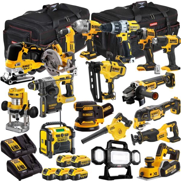DEWALT 20V MAX XR 18 Tool Combo Kit with 5 Batteries & Charger – Cordless Power Tool Set (T4TKIT-1083)