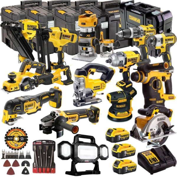 DEWALT 20V MAX XR 15 Tool Combo Kit with 3 x 5.0Ah Batteries, Accessories & ToughSystem Cases (DCKT4T15B4A)