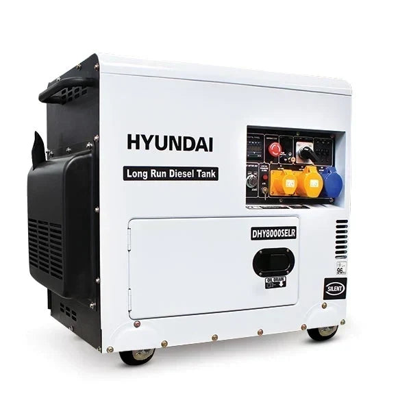 Hyundai DHY8000SELR 5800W Diesel Generator – Silent Long Run Standby Generator, 30 Hr Runtime